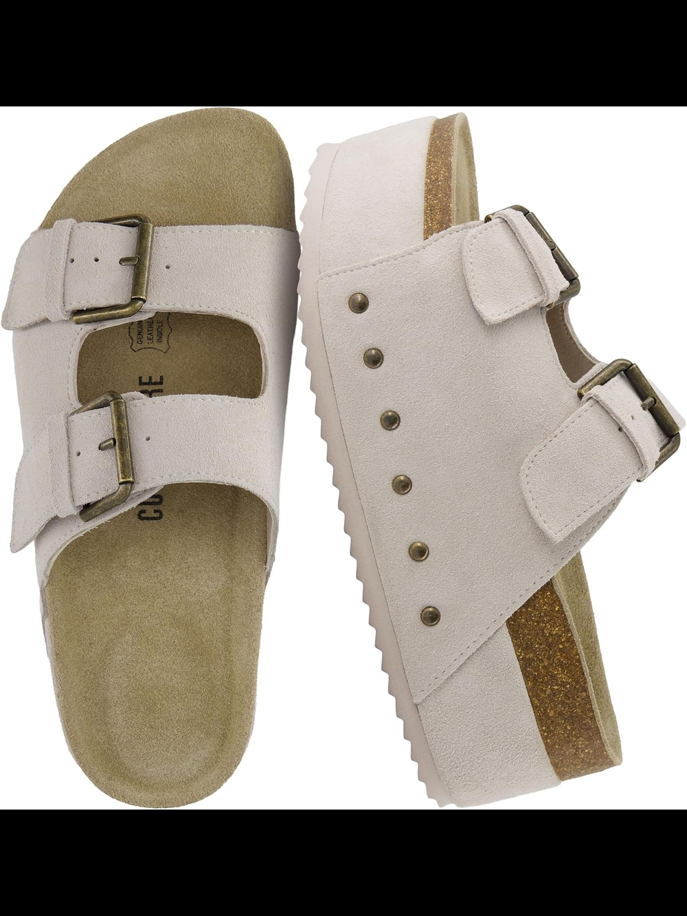 Cushionare Platform Suede Sandals Size 8.5